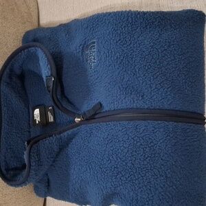 The North Face Dunraven Sherpa Full Zip Fleece Jacket In Aviator Navy Size XL